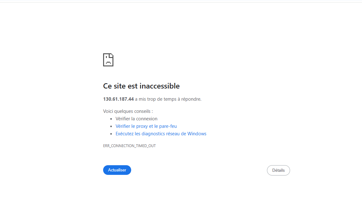 Error encountered when accessing PocketBase before fixing firewall
